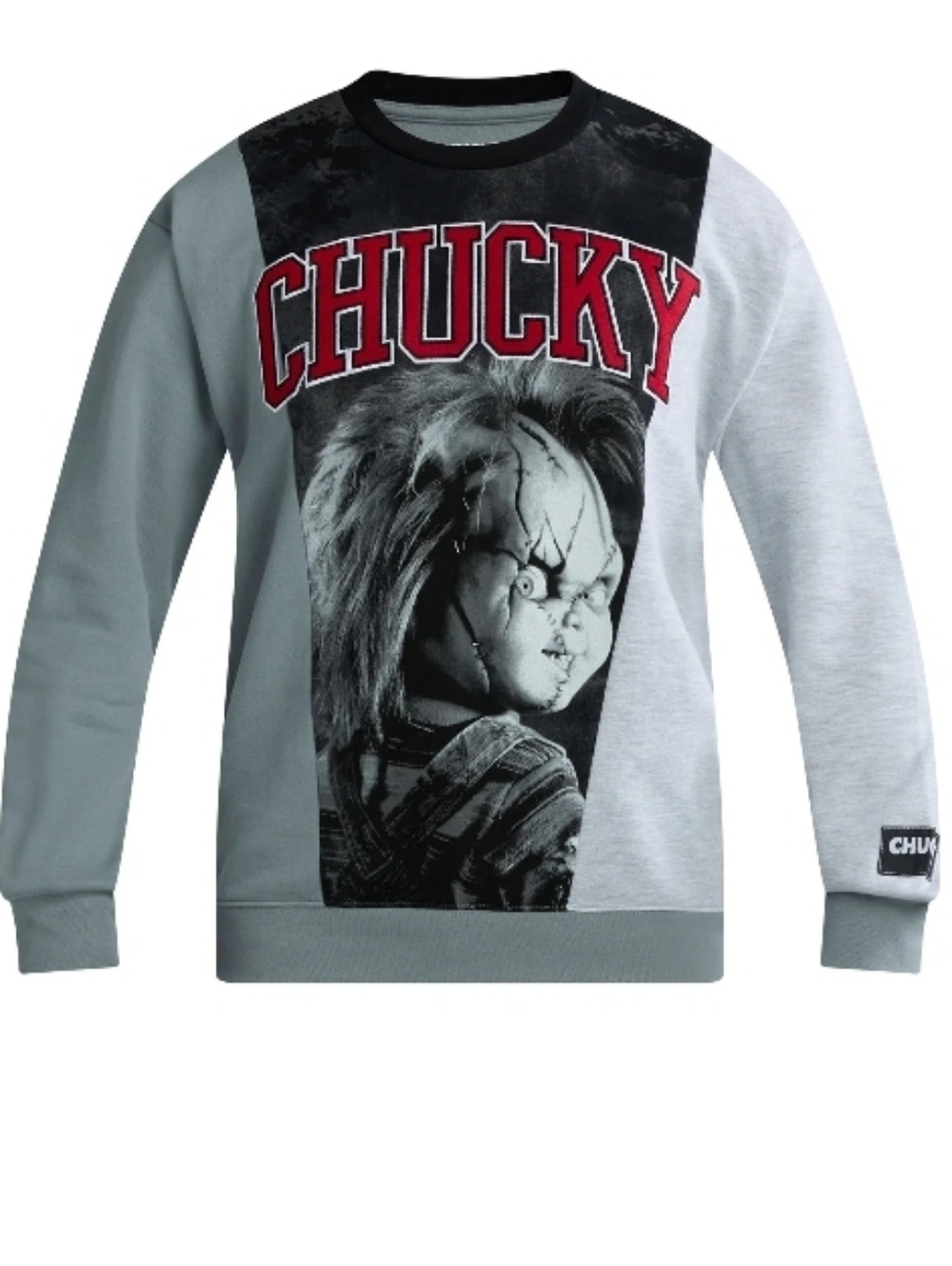 Chucky  Men's Graphic Crewneck Sweatshirt  Light Gray New Size XL